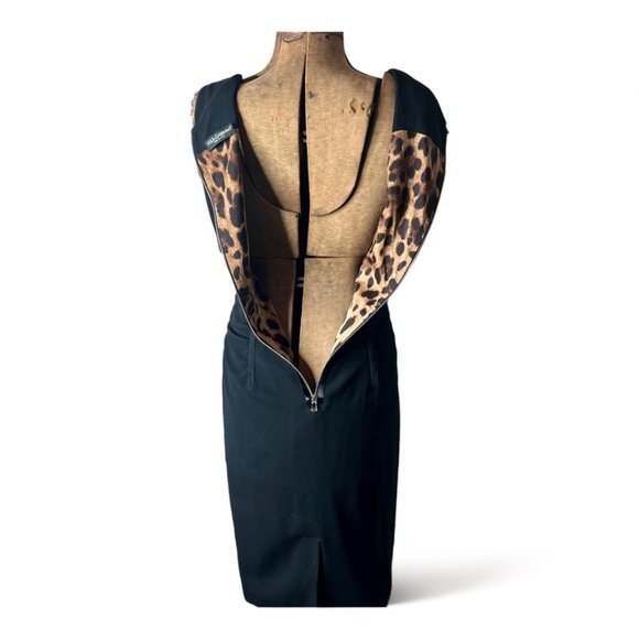 D&G Dolce & Gabbana Black Party Cocktail Ruched Dress Size 44/8 - Picture 6 of 11